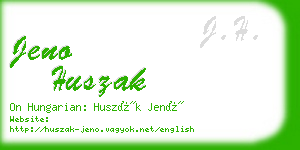 jeno huszak business card